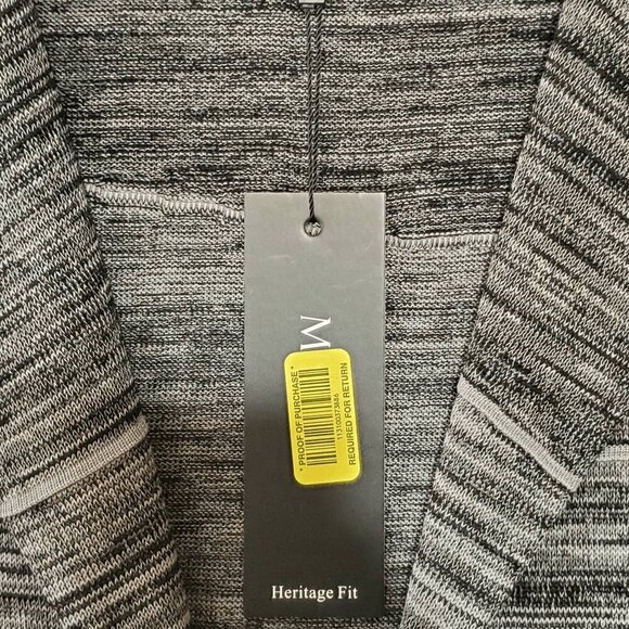 NWT Misook Women's Smoke Black Gray Melange Wave 3/4 Sleeve Knit Jacket XL - Picture 4 of 7